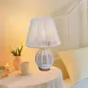 Lámpara de mesa de noche, Lámpara de mesa de noche tejida a mano para dormitorio, Lámpara de mesa decorativa enchufable, Lámpara de mesa de cuerda de cáñamo estilo chino transfronteriza