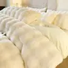 Estilo Ins Conjunto de Quatro Peças de Pelúcia de Coelho Espesso para o Inverno Alta Gramatura Grau Mãe e Bebê Lençóis de Veludo de Leite e Capas de Colchão para Manter a Cama Quente