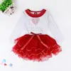 Comercio exterior nuevo vestido de Navidad para niñas de manga larga con lazo una generación de pelo