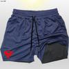 Shorts de fitness masculinos Cross-border American Sports, de secagem rápida, respiráveis, de camada dupla, com estampa 2D, Superman Fitness, calças de treinamento soltas
