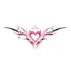 Pegatina de Tatuaje de Cintura de Súcubo Colorida Patrón de Corazón Rosa y Morado Mariposa Tatuaje de Vientre Sexy Impermeable para Mujeres