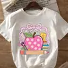 Camiseta Transfronteriza 2026 Europea y Americana Linda con Patrón de Manzana Rosa, Cómoda y Suave, Camiseta Casual Unisex