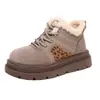 Nuevos Zapatos de Algodón Birkenstock de Felpa con Tacón Alto para Mujer Cómodos Retro Nuevo Estampado de Leopardo Botas de Nieve Zapatos Cálidos de Suela Gruesa