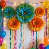 5 piezas de decoraciones de flores de papel gigantes para decoración de primavera, fiestas festivas, reuniones de cumpleaños y otros eventos festivos, con materiales de papel floral.