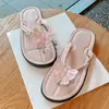 HD6115A04 Chanclas Sencillas de Verano Vacaciones en la Playa Viaje Zapatos de Playa Decoración de Mariposa Chanclas de Dedo para Niña