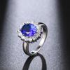 Anillo de circonita ovalada con microincrustaciones de personalidad exagerada para mujer de Ai Er Mosha, fabricante de joyas europeas y americanas.