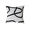 Toalla de cadena geométrica nórdica con rayas irregulares bordada cojín de almohada bordado cojín de almohada retro respaldo de sofá de sala de estar