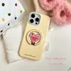 Funda tipo soporte de color contrastante con forma de corazón adecuada para Apple 17PROMAX, funda de gel color macarrón estilo chica dulce para iPhone18