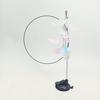 Palo para gato Xingzhi de alambre de acero largo, divertido, con decoración de plumas de pavo de colores, cola puntiaguda, terciopelo, atrapador, juguete interactivo para gatos, auto-Hi