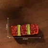Juguetes de comida de simulación de paisaje en miniatura, filete a la barbacoa, decoraciones DIY, pasadores para el cabello, imanes para refrigerador, accesorios, figuras en miniatura