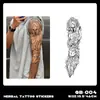 Pegatinas de Tatuaje Herbales de Brazo Completo Transfronterizas, Impermeables, de Larga Duración, No Reflectantes, Diseños de Tatuajes Realistas para Manos, Brazo de Flores, Brazo de Flor de Cerezo, Estilo Tradicional