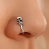 Clip Nasal de Animal en Forma de U sin Perforación Transfronterizo Europeo y Americano Anillo Nasal de Conejo Araña Mariposa Microincrustado de Zirconia Joyería de Perforación para Mujeres