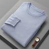 Suéter de Lana 100% para Hombre Otoño/Invierno 2025 Cuello Redondo Color Sólido Jersey de Manga Larga Top Tejido para Calidez