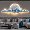 Pintura Decorativa Moderna de Lujo Ligero para Sala de Estar Pintura con Luz LED Pintura Atmosférica Simple Sentido Avanzado Pintura para Pared de Fondo de Sofá Pintura de Paisaje