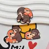 Celebridade da Internet Macaco Desenho Animado Patch de Borracha Macia PVC Macaco Soco Japonês Acessórios Planos Peças para Joias DIY