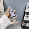 Para Pulseira de Maçã Watch 7ª Geração Apple Watch Pulseira de Três Tiras Laser Mistura e Combina Cor Sólida Cintura Fina Pulseira de PC