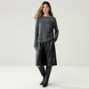 Suéter de Punto Calado de Cachemira Nuevo Otoño e Invierno para Mujer, Suave y Amigable con la Piel, Holgado, de Manga Larga, Suéter de Alta Calidad