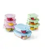 Pote de Vidro para Almoço Pode Ser Aquecido no Micro-ondas, Separado e Conserva Fresco, Pote de Silicone Retangular Transparente para Almoço com Tampa, Tigela de Almoço Conserva Fresco
