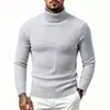 Suéter de Cuello Alto para Hombre Otoño/Invierno 2026, Suéter Pulóver Casual de Punto Trenzado Simple y Moderno, Prendas de Punto Base