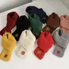Conjunto de tres piezas de gorro, bufanda y guantes para niños de otoño e invierno, cálido forro polar de invierno para niños y niñas, gorro de lana de oso