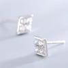 Brincos de prata de lei 925 brincos geométricos cravejados de diamantes moda coreana joias de prata de lei brincos versáteis