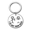 Llavero redondo de acero inoxidable con grabado personalizado, regalo divertido para amigos.