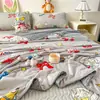 Juego de 4 Tapetes de Látex Clase A Verano Dormitorio Individual Doble Fresco Seda de Hielo Tapete Suave Juego de 3 Lavable 4