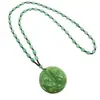 Venta al por mayor de fábrica de Yiwu collar de calcedonia verde oscuro estilo étnico marca Guanyin Dragón Buda panzón cadena larga para suéter
