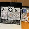 Soporte para Auriculares Funda de Teléfono para iPhone 16 Pro Max, Funda para Teléfono Apple 17, Funda de Transformación Instantánea Galvanizada