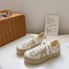 Aide Mengde Zapatos de Entrenamiento Zapatos de Mujer 2024 Verano Nuevos Zapatos Casuales de Suela Gruesa Zapatos de Tablero Versátiles Zapatos Blancos TP380