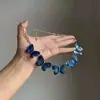 Collar de Borlas Mariposa Azul Klein, Cadena Elegante Multicapa para Clavícula, Nuevo Accesorio de Cuello de Lujo Ligero para Vestido de Noche para Mujer