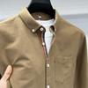 Camisa de Manga Larga 100% Algodón para Hombre Otoño Nueva Hilado Oxford Camisa de Hombre Casual Antiplanchado Versátil Camisa de Hombre