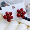 Shangren Shanghe pendientes de perlas rojas nuevos de otoño e invierno, aguja de plata s925, estilo coreano, pendientes elegantes de alta calidad para mujer