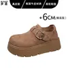 Em estoque~ Sapatos Birkenstock femininos de couro genuíno com sola grossa para aumentar a altura, mocassins casuais leves e confortáveis para mulheres