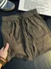 Pantalones cortos de punto a cuadros tipo patchwork estilo americano para hombre, pantalones casuales para deportes al aire libre de verano, corte recto holgado, pantalones cortos de cinco puntos modernos