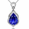 Collar con colgante de piedra azul tentación, piedra grande sin pulir, incrustado con piedra de diamante azul de calidad de 20 quilates, colgante de tesoro