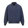 Chaqueta bomber retro americana ARES con bordado de caballero y solapa de aviador para hombre, abrigo holgado de moda high street para hombre, estilo otoño
