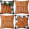 Jit Funda de Almohada Combinada de Calabaza para Festival de la Cosecha Transfronterizo Amazon Acción de Gracias Hogar Sofá Funda de Almohada Decorativa