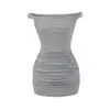 Deseo Puro Bolso de Hombro para Niña Vestido de Cadera 2025 Verano Nuevo Un Hombro Sexy Delgado Mini Falda de Chica Caliente