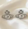 Pendientes de Botón Lele Jewelry de Alta Gama Saturno Completamente Diamantados Estilo Vintage Lujoso Exquisito de Corte Pendientes de Alta Gama para Mujer