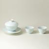 Juego Grande de Tazón de Té para el Hogar con Tapa Fina de Cerámica para Preparar Té, Juego de Té Gongfu con Tazas de Té
