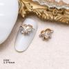 Novo estilo coração de pêssego torto Diamante xiemun xingmang Unha de celebridade da internet Joia de liga para unhas Cristal quente Acessórios de metal com diamante para unhas