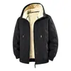 Chaqueta de algodón talla europea abrigo de algodón hombre chaqueta de lana de cordero invierno juvenil de invierno más terciopelo talla grande holgada cálida con capucha
