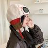 Gorro Lei Feng de Pana con Combinación de Colores de Invierno Set con Gafas a Prueba de Viento Desmontables Gorro de Piloto Cálido para Exteriores Protección para los Oídos