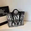 Bolso Gran Capacidad Bolso de Mujer 2025 Otoño e Invierno Moda de Gama Alta Más Fácil de Combinar Bolso Tote a Cuadros Bolso de Mano Casual de Moda