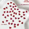 Mariposa Mini Color Vino Tinto Combinada con Accesorios Dorados para Uñas, Artículo Popular de Celebridad de Internet, Gama Alta, Pequeño Moño que Ilumina la Piel, Decoraciones para Uñas de la Punta del Dedo