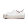Estilo Novo Primavera e Outono 2026 Sapatos Redondos Fofos Plataforma Sapatos Mocassins de Solado Grosso Sapatos de Lona de Primavera para Combinar com Saias Sapatos Femininos