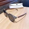 Lentes de sol de caja estilo coreano personalizados para hombre, lentes de sol de pata con veta de madera, lentes de sol anti-ultravioleta para mujer, armazón al por mayor