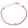 Tendência da moda feminina joia de corda vermelha pulseira de ouro rosa com diamante único corda de mão do ano desta vida atacado pode ser definido para figura