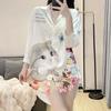 2024 Novo Cardigan Pijama Feminino Verão Camisola Alta Sensação Sexy Fofo Doce Camisa Vestido Camisola